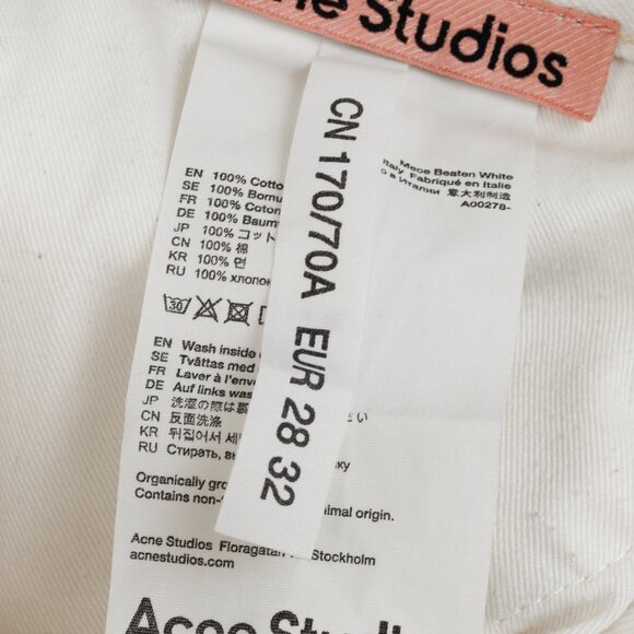 Acne Studios White Distressed High-waisted Jeans - Picture 4 of 11